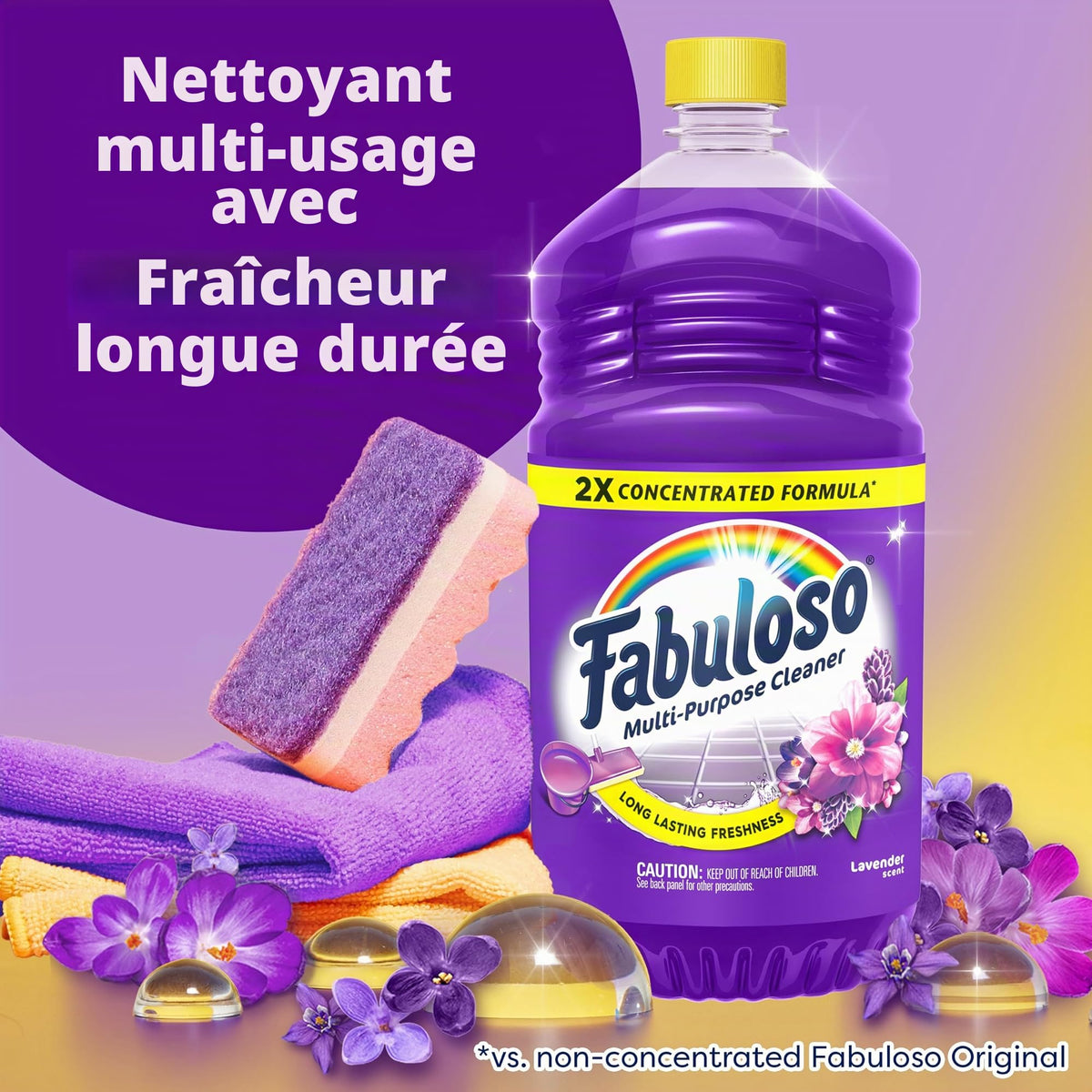 Fabuloso Nettoyant tout usage pour sols, salle de bains, douches et cuisines Lavande - 56 Fl Oz