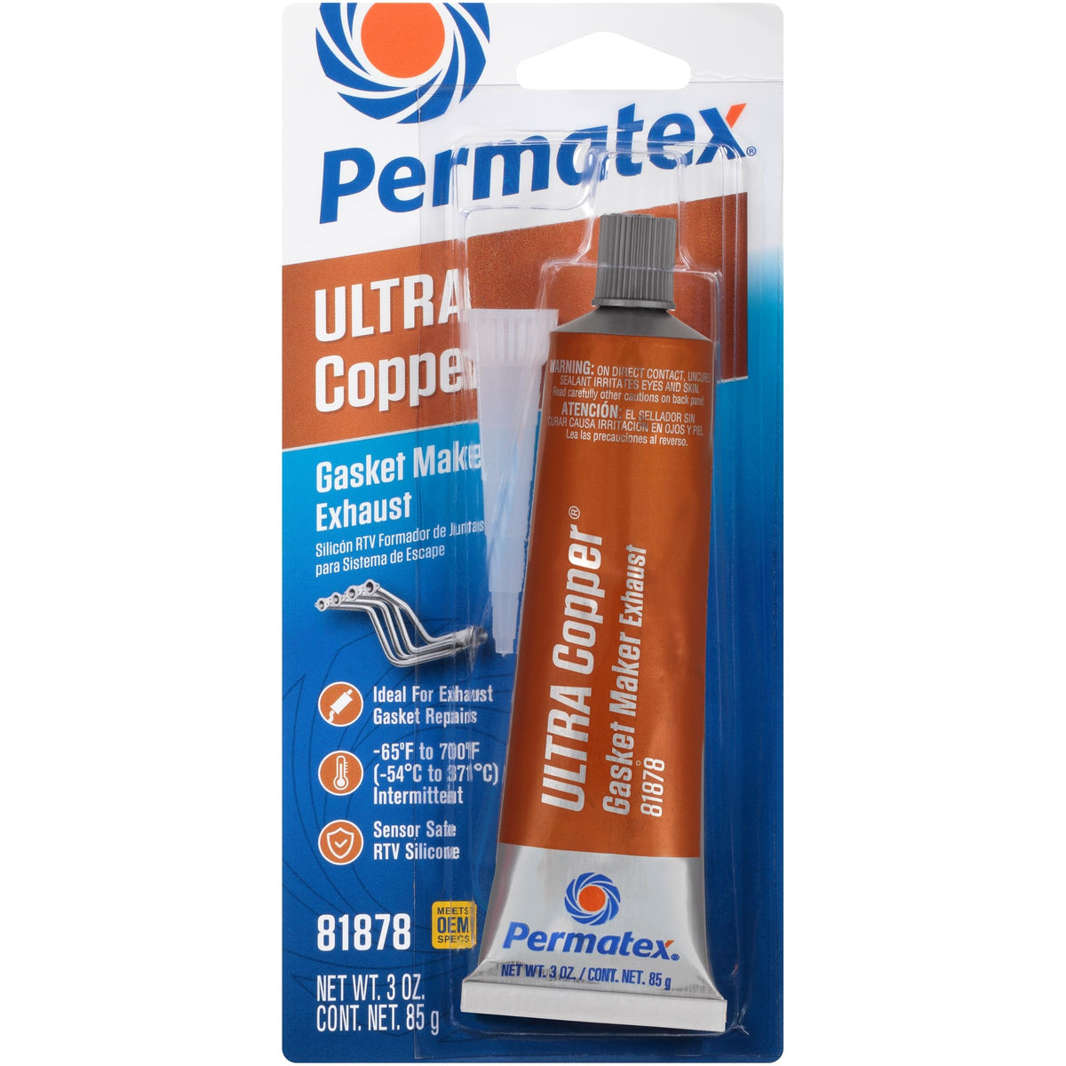 Permatex 3 Oz Copper Ultra Silicone RTV Joint Maker 81878