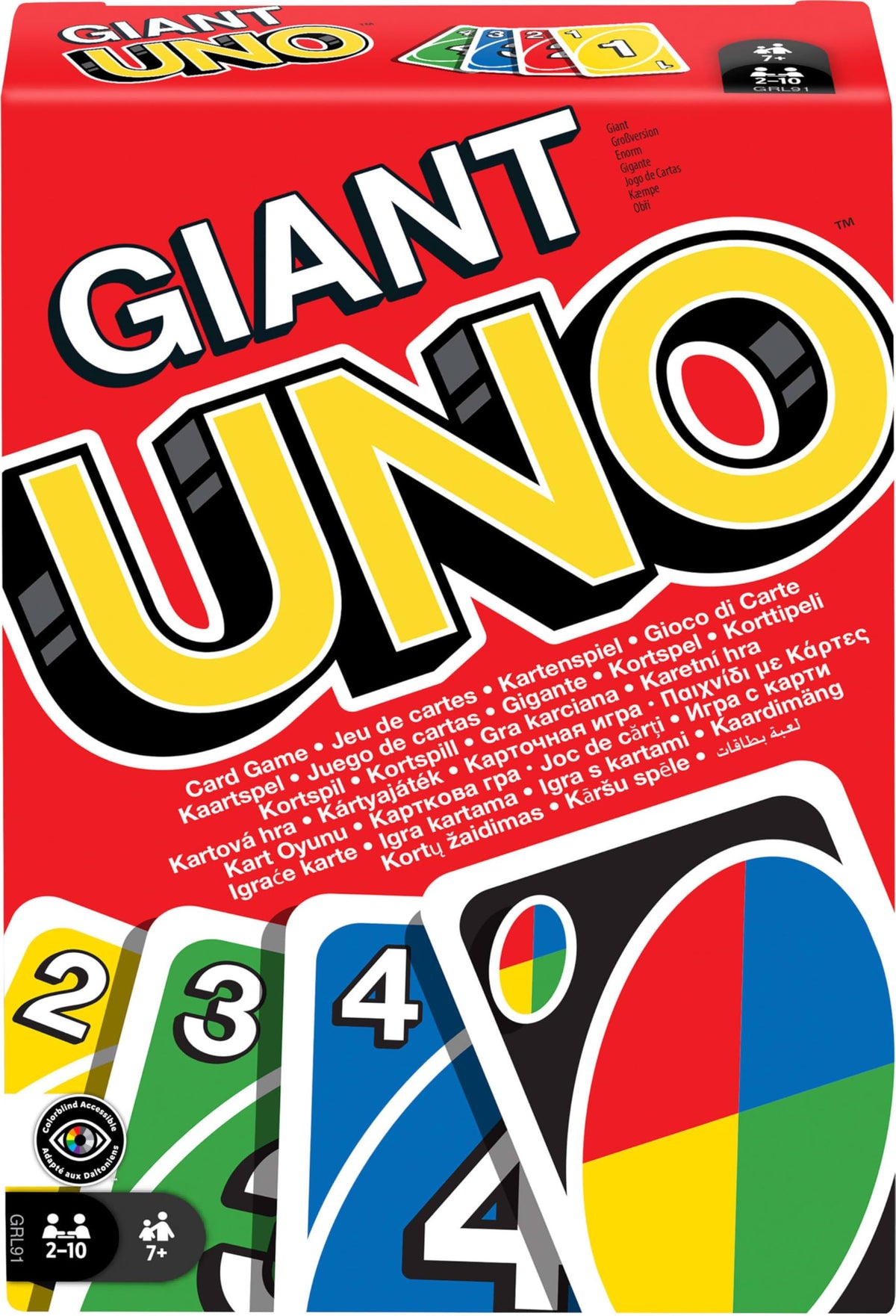 Mattel Games Jeu de Cartes géant UNO, 7 Ans+, 2-10 Joueurs