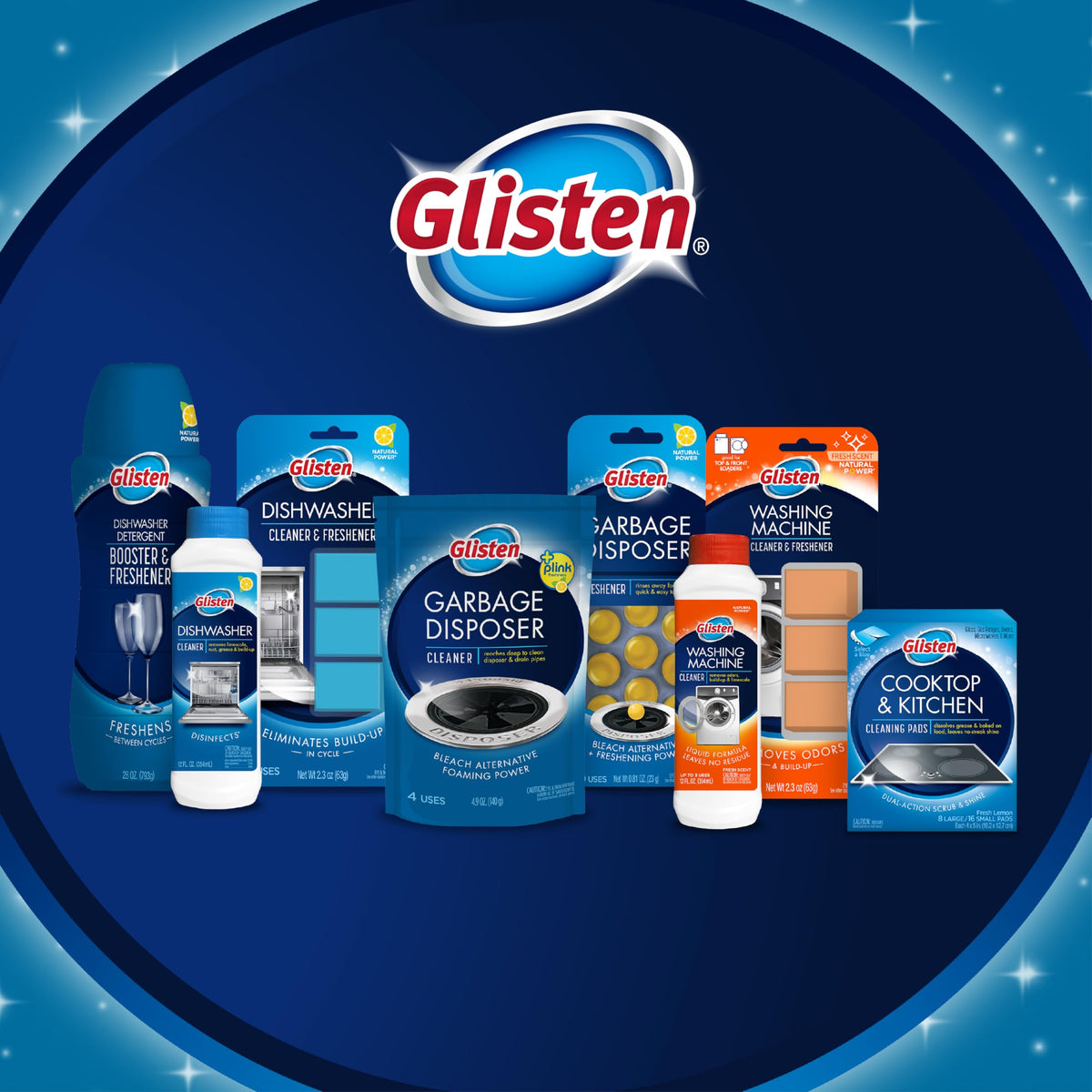 Glisten Nettoyeur de déchets, éliminateur d'odeurs avec action moussante, élimine l'accumulation et nettoie en profondeur