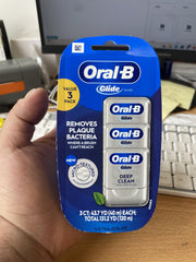 Oral-B Glide Pro-Health Lot de 3 fils dentaires, nettoyage en profondeur, saveur menthe fraîche, 40 m