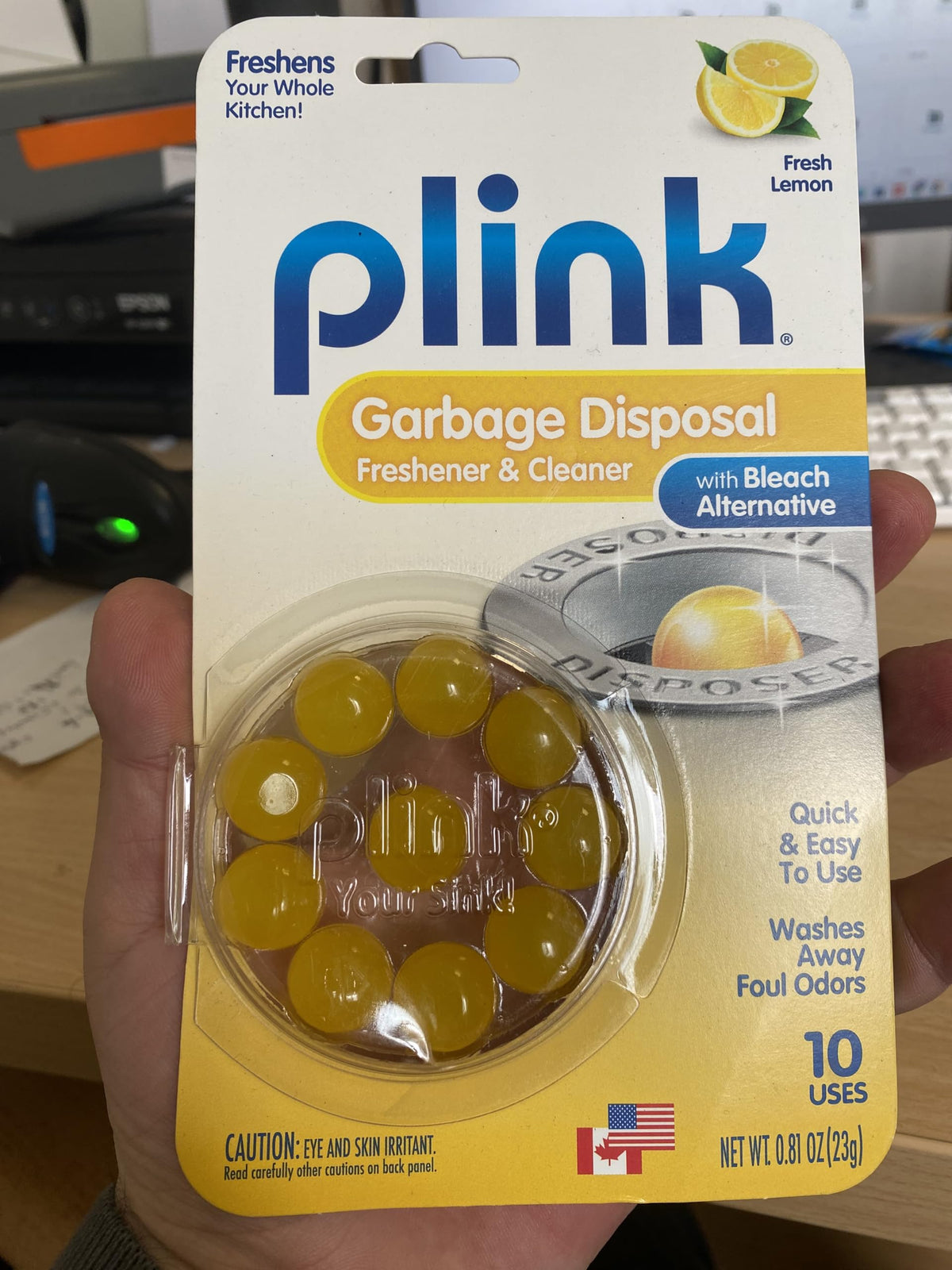 Plink Lot de 3 désodorisants pour déchets Parfum Citron