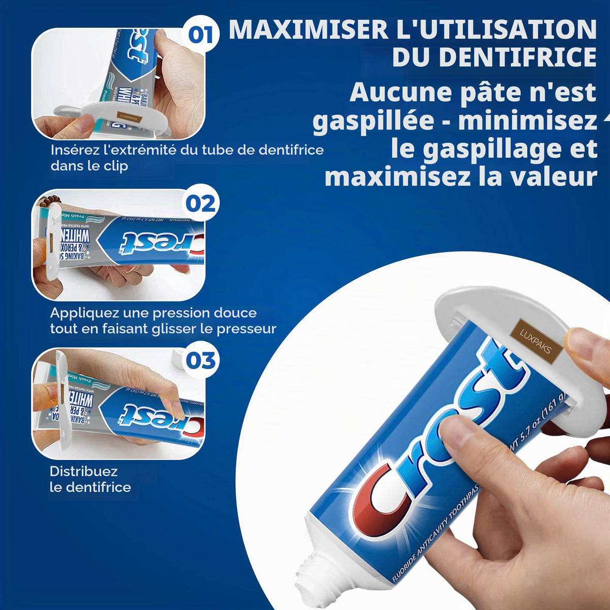 Dental Care Set: CRST Cavity Protection 2-Pack + LUXPAKS Squeezer