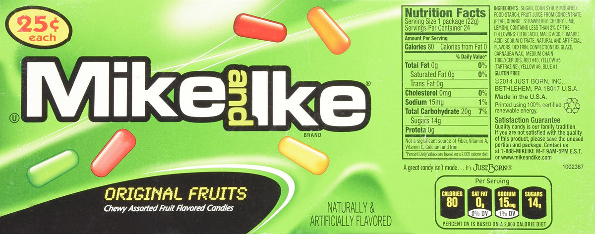Mike and Ike Original Fruits (1 Box of 24 - .78oz Individual Packs)