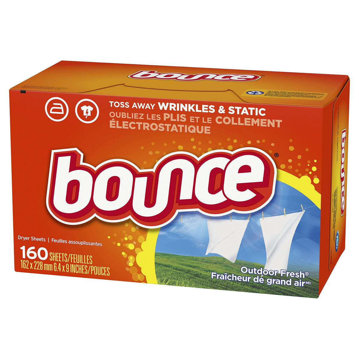 Bounce Lot de 160 feuilles fraîches adoucissantes pour sèche-linge