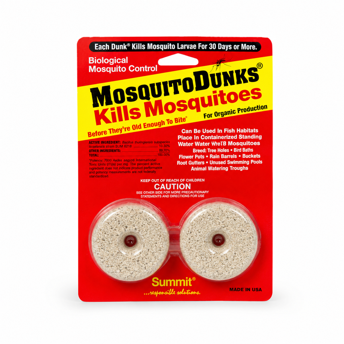 Summit Mosquito Dunks® – Biological Mosquito Larvae Control