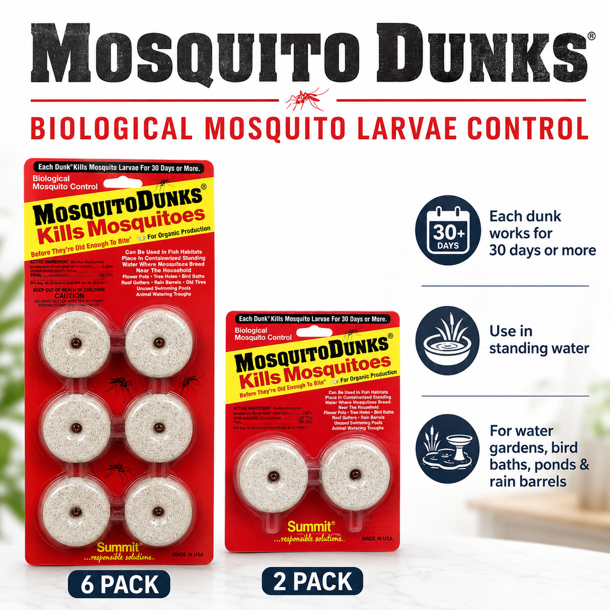 Summit Mosquito Dunks® – Biological Mosquito Larvae Control